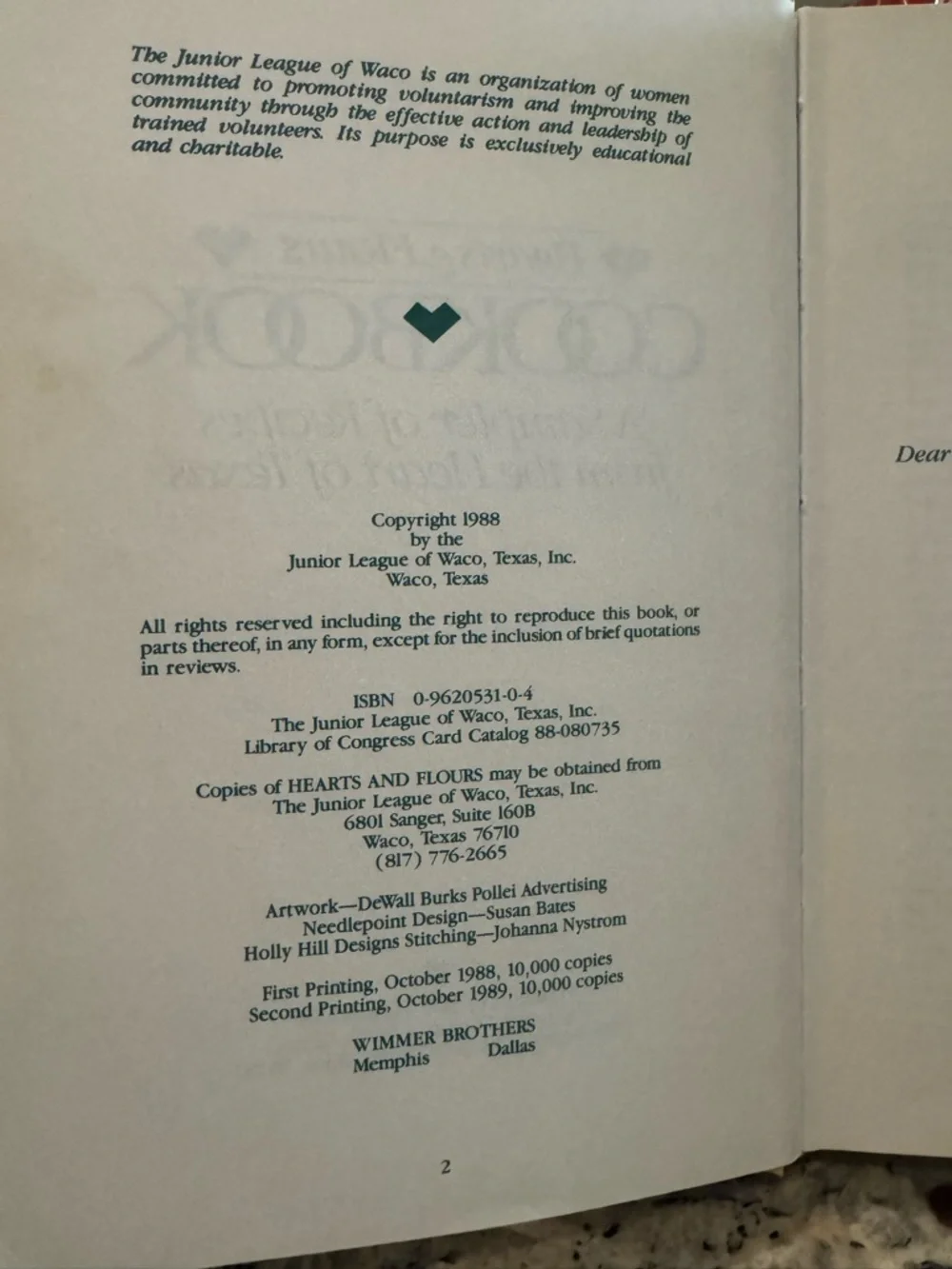 Vintage Hearts & Flours Cookbook: A Sampler of Recipes from the Heart of Texas